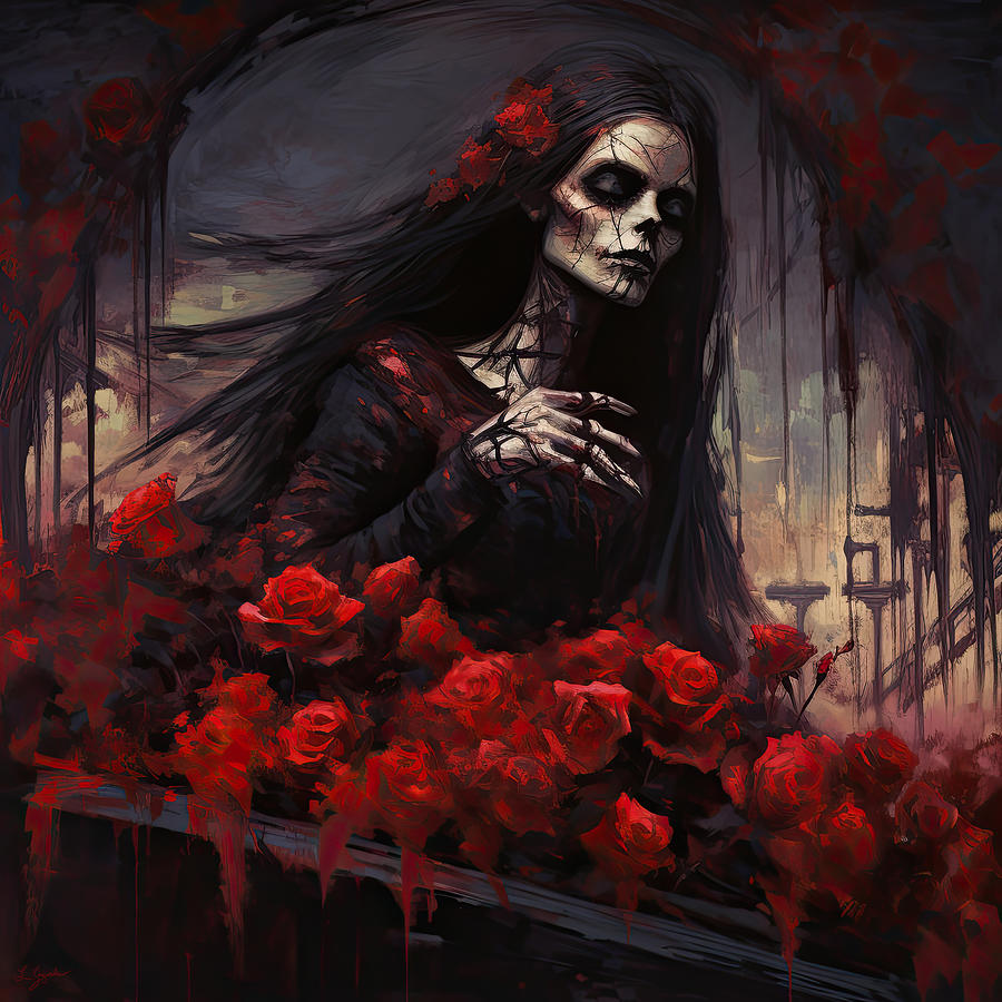 Embrace of the Inevitable - Memento Mori Art Painting by Lourry Legarde Embrace of the Inevitable - Memento Mori Art Painting by Lourry Legarde