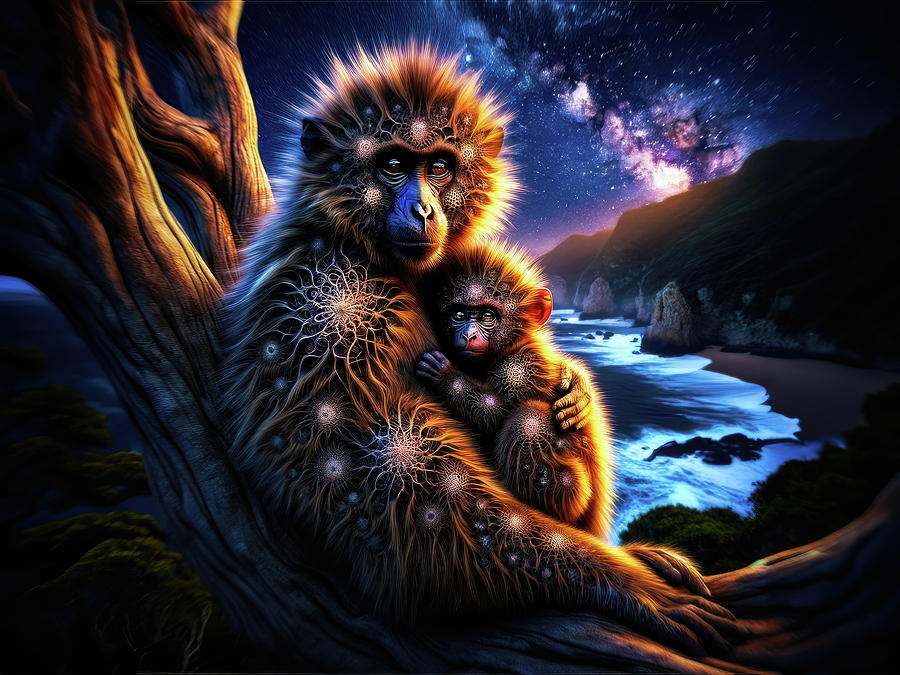 Embrace of the Starry Eyed Digital Art by Bill and Linda Tiepelman