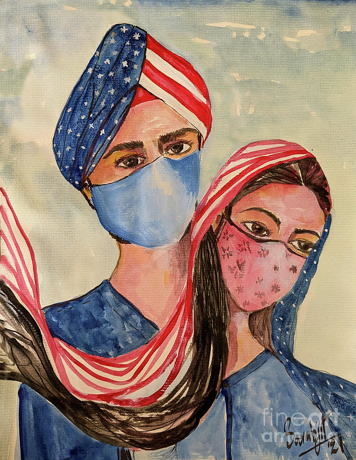 Embracing freedom Painting by Sarabjit Singh