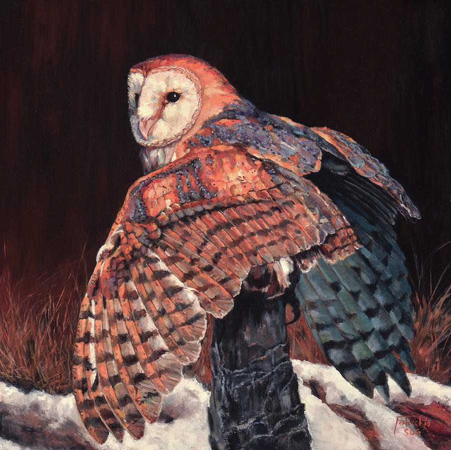 Owl Painting - Embracing the Night by Jan Fontecchio