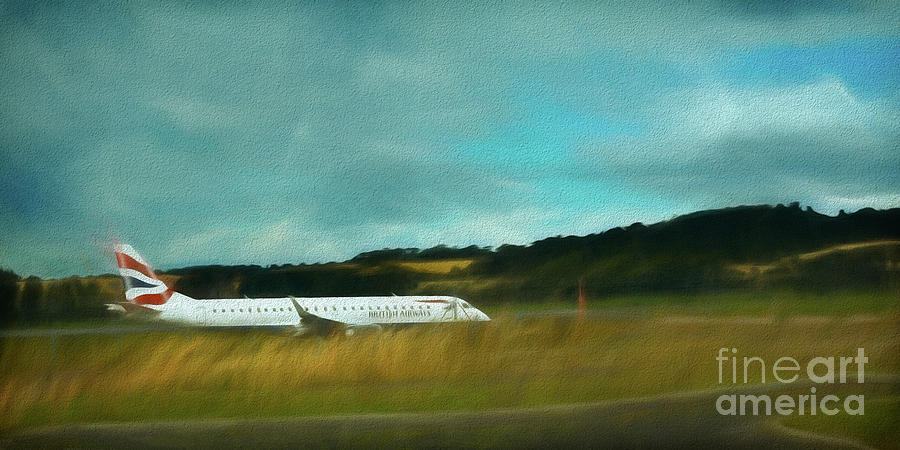 Embraer departing Edinburgh Airport Photograph by Yvonne Johnstone