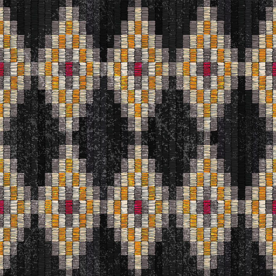Abstract Drawing - Embroidered seamless pattern. Bohemian style ornament. Ethnic and tribal motifs. illustration.  by Julien
