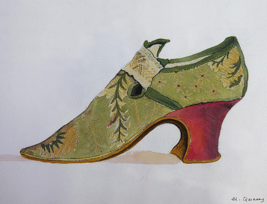 Embroidered Shoe Red Heel 17 18th Century Painting By Paul Quarry - Pixels