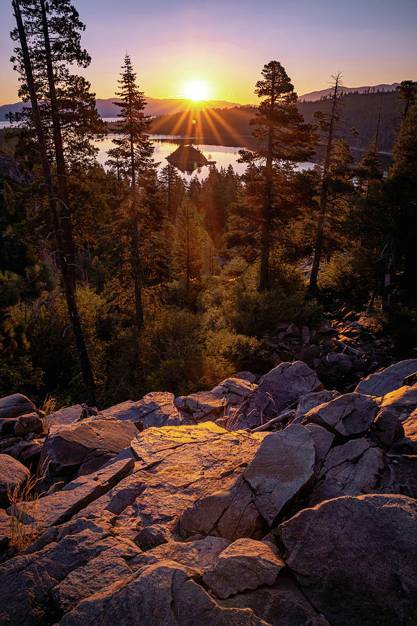 Emerald Bay Sunrise Over The Rocks - South Lake Tahoe Photograph by Gregory Ballos Emerald Bay Sunrise Over The Rocks - South Lake Tahoe Photograph by Gregory Ballos