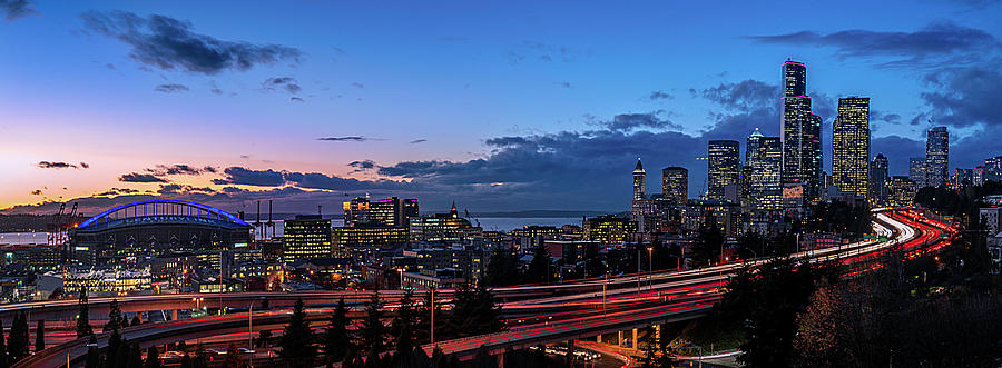 Emerald City Night Glow Photograph By Bob Juarez 