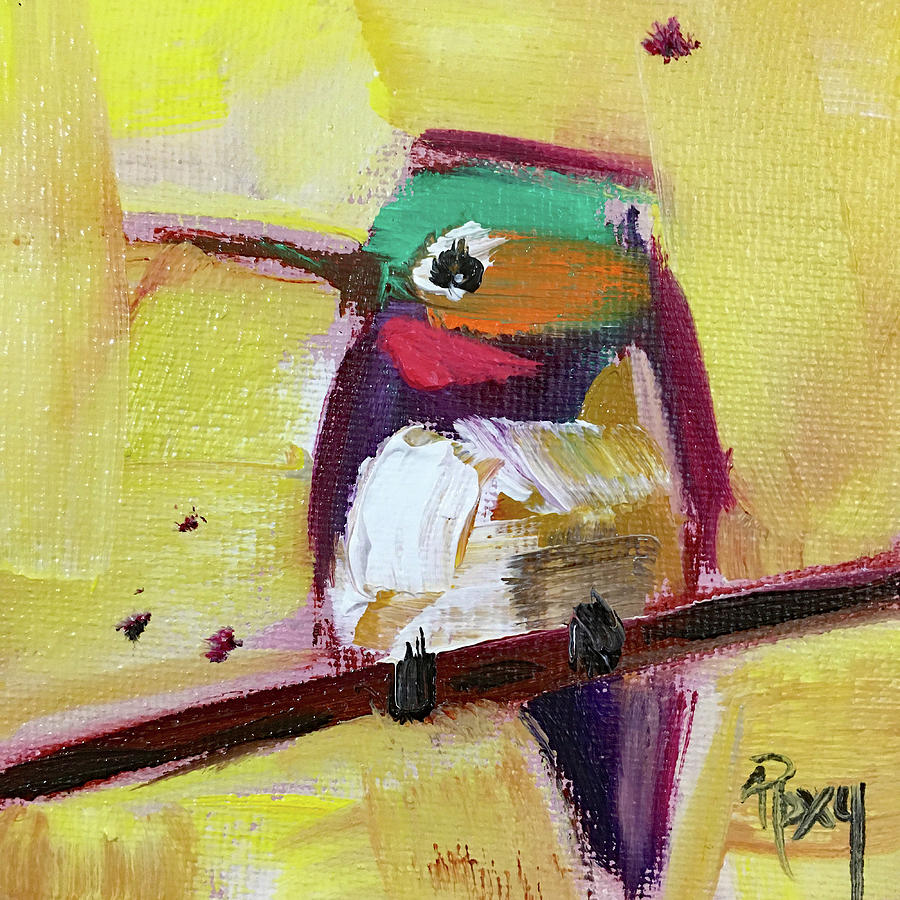 Emerald Crested Hummingbird Painting by Roxy Rich
