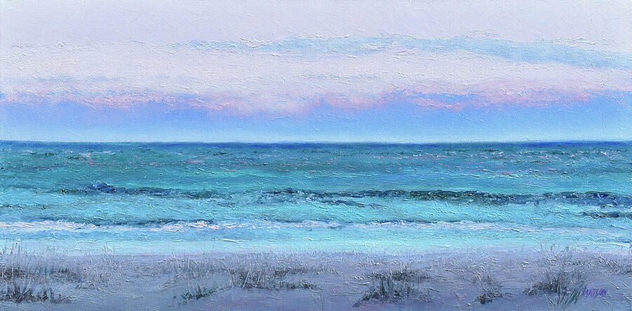 Emerald Dawn, seascape painting Painting by Jan Matson Emerald Dawn, seascape painting Painting by Jan Matson