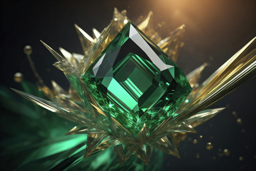 Emerald Gemstone abstract 002 Digital Art by Flees Photos