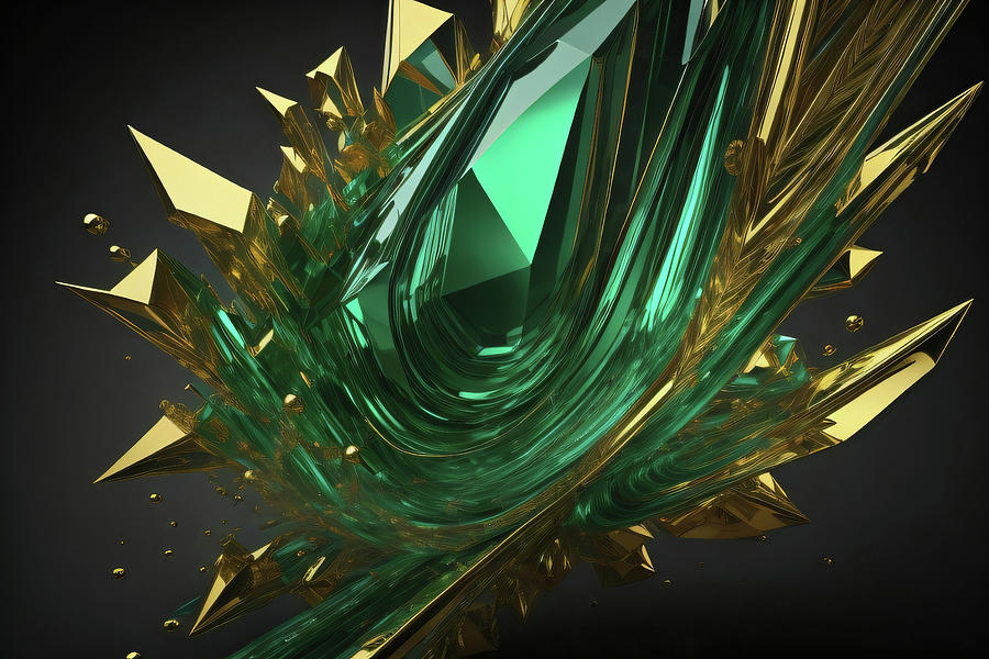 Emerald Gemstone abstract 003 Digital Art by Flees Photos