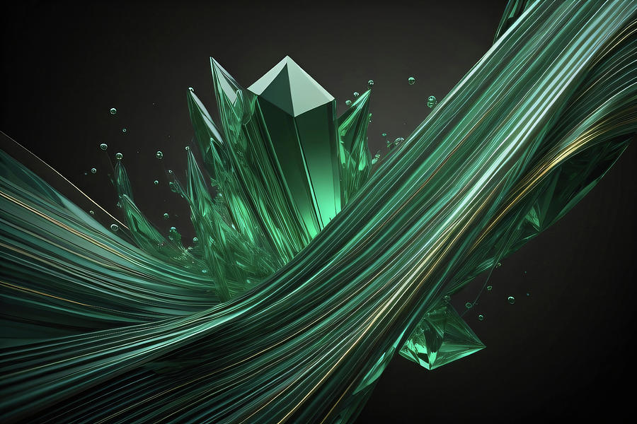 Emerald Gemstone abstract 005 Digital Art by Flees Photos