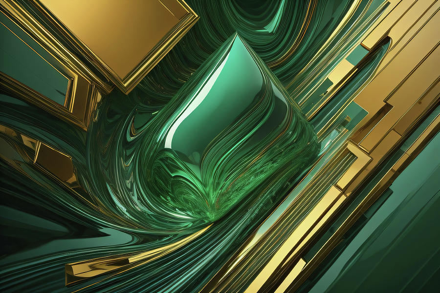 Emerald Gemstone abstract 011 Digital Art by Flees Photos