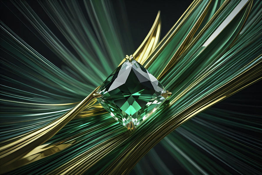 Emerald Gemstone abstract 012 Digital Art by Flees Photos
