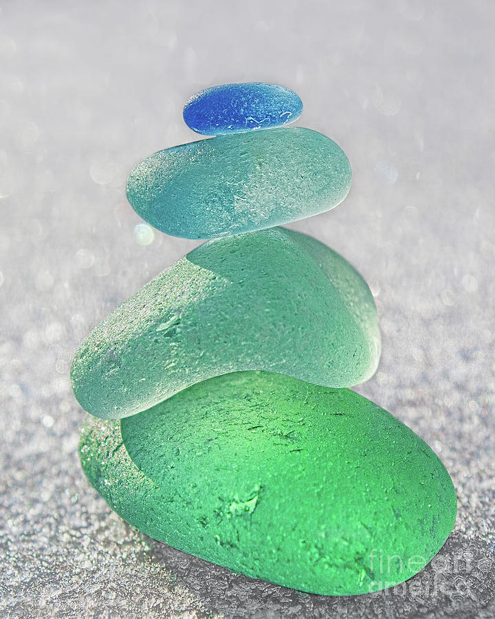 Emerald Glow Sea Glass Vertical Format Photograph by Barbara McMahon