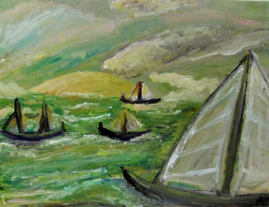 Emerald Harbor Painting by Andrew Blitman