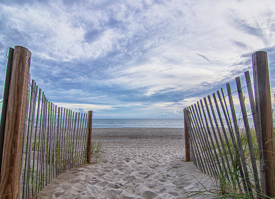 Emerald Isle Beach Path With Sand Fence - North Carolina Photograph by Bob Decker