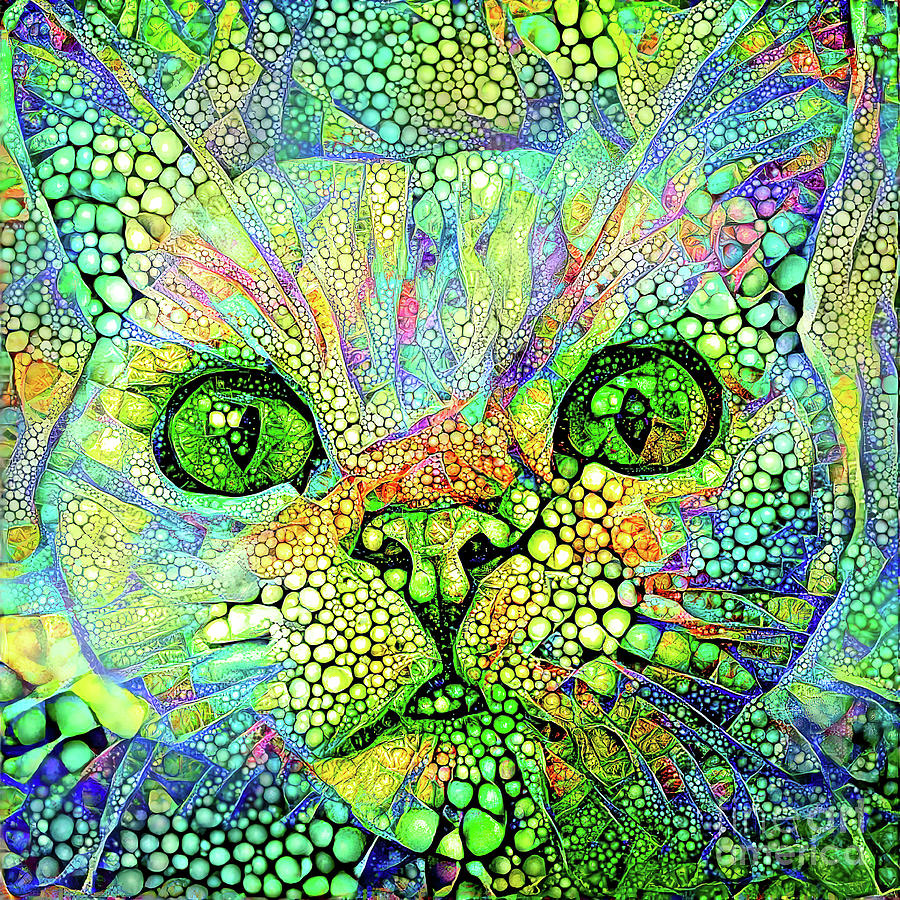 Emerald Kitty Close Up Digital Art by Elisabeth Lucas - Fine Art America