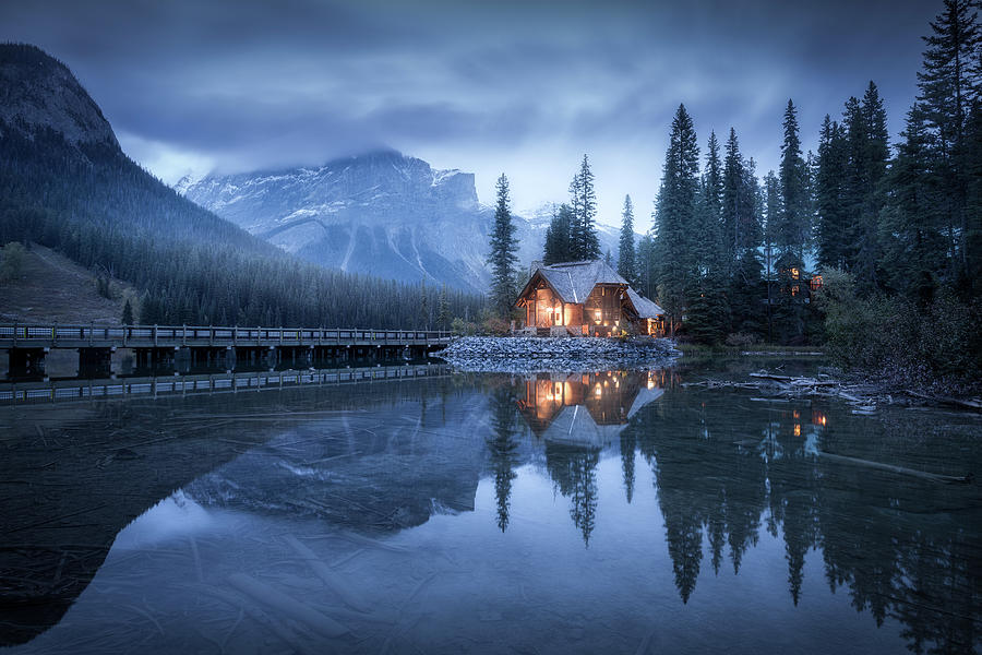 Emerald Lake at Blue Hour Photograph by Henry w Liu