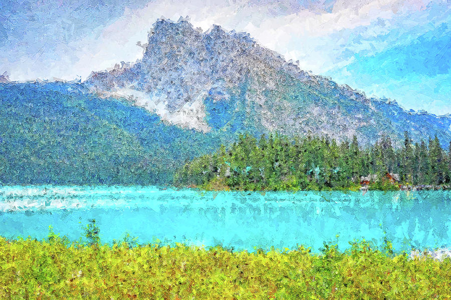 Emerald Lake Canadian Rockies Painting Painting by Dan Sproul
