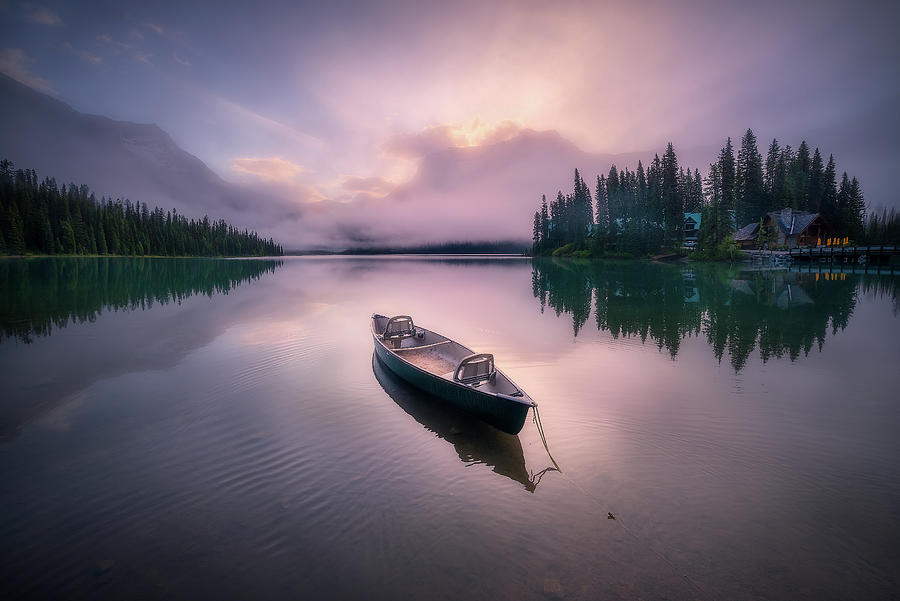 Emerald Lake in the Serene morning Photograph by Celia Zhen