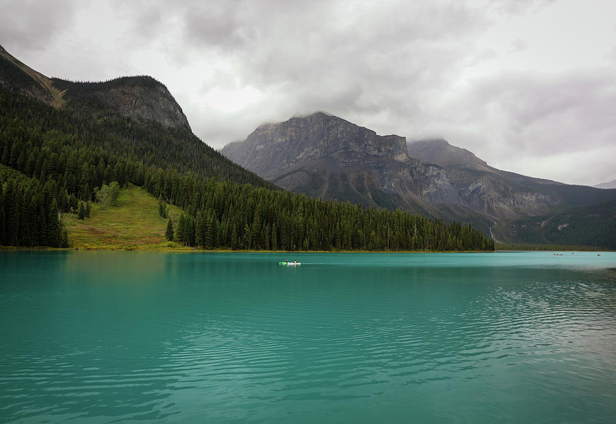 Emerald Lake Kayaker Photograph by Dan Sproul