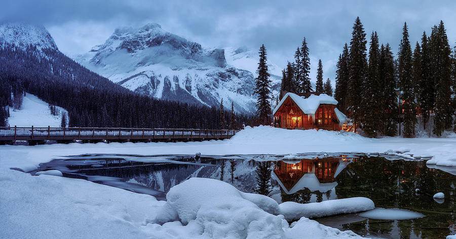Emerald Lake Lodge in Winter Photograph by Alex Mironyuk
