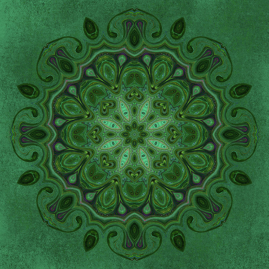 Emerald Mandala Digital Art by Irene Moriarty