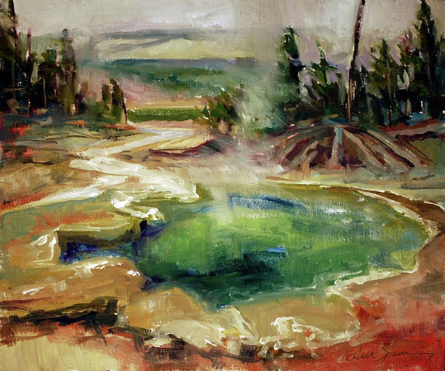 Yellowstone National Park Painting - Emerald Pool, Yellowstone by Robert Spannring