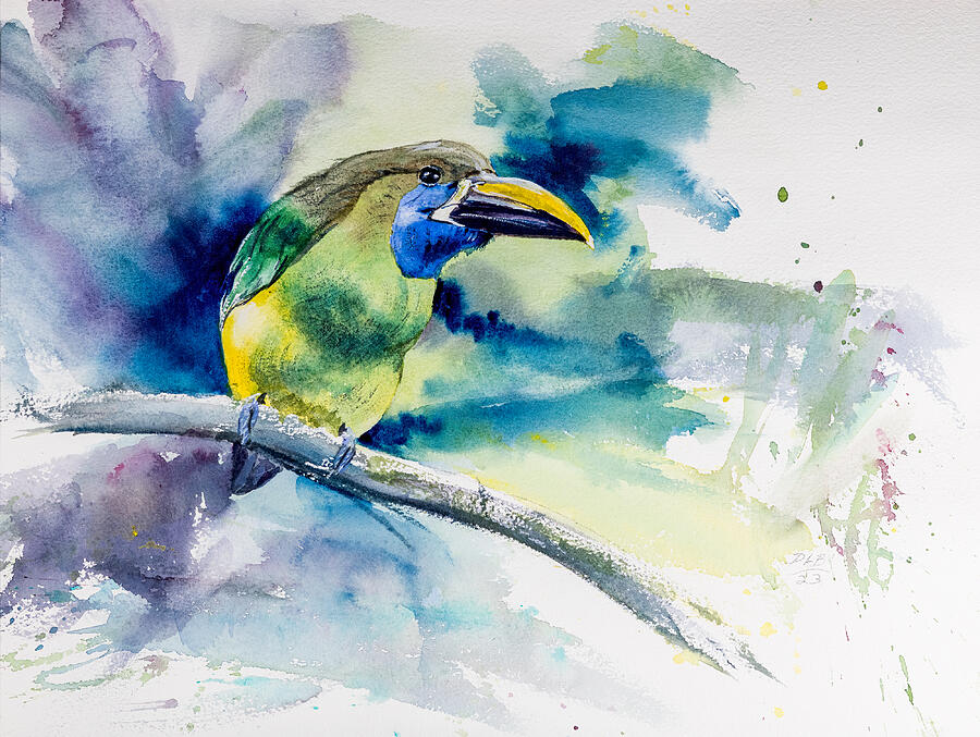Bird Painting - Emerald Toucanet #5405 by Daniel Lee Brown