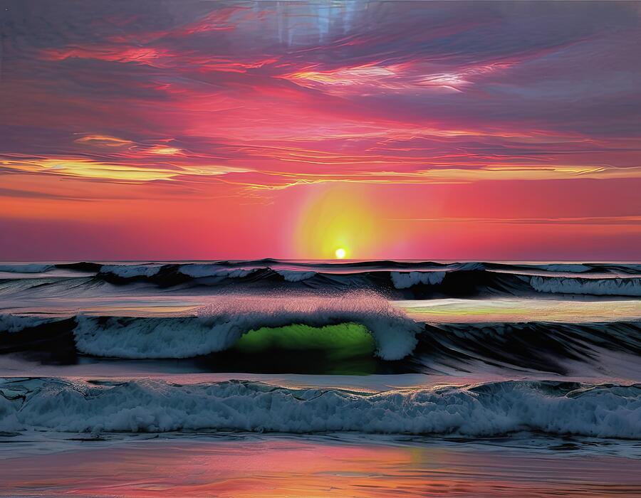 Emerald Wave Digital Art by Eris And AI Emerald Wave Digital Art by Eris And AI