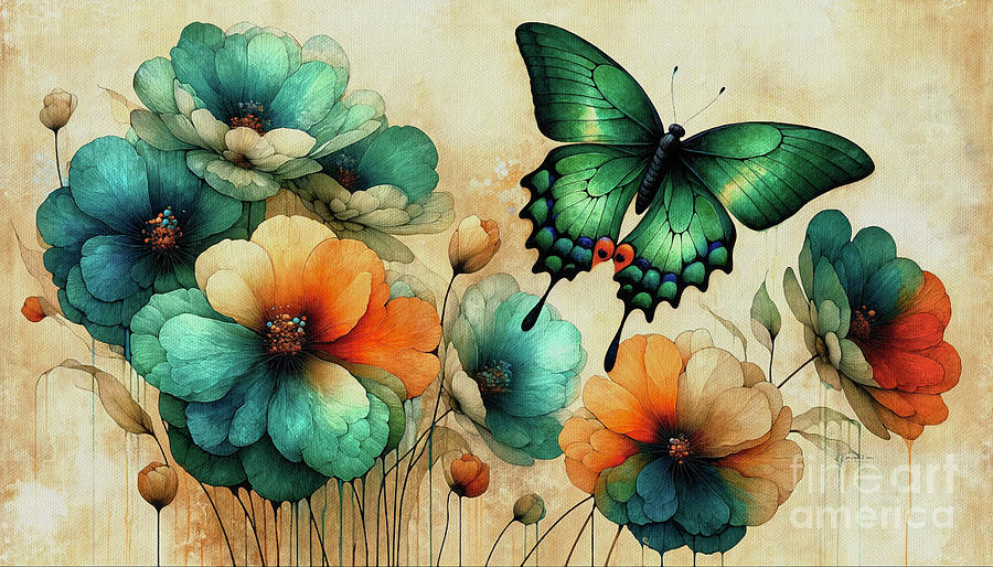 Emerald Wings Painting by Maria Angelica Maira