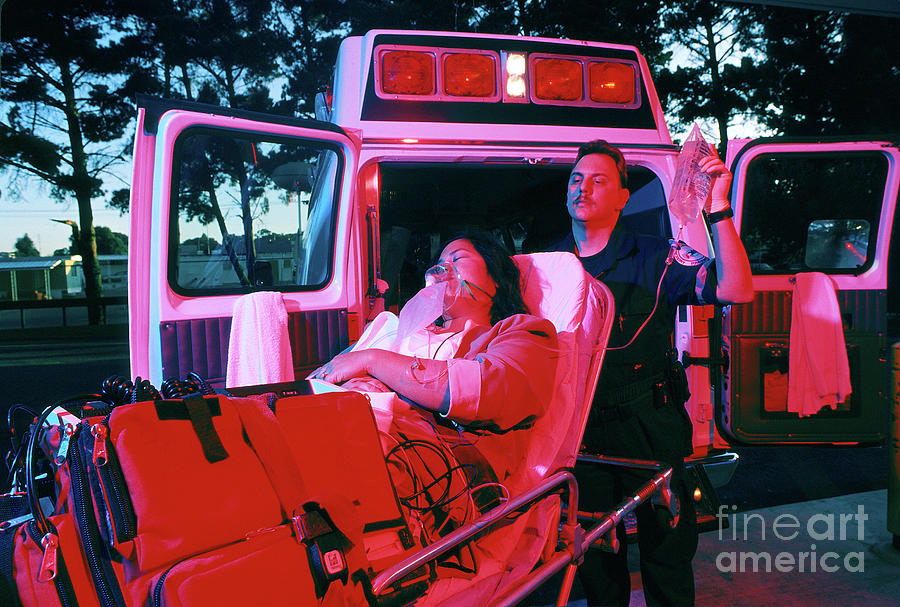 Emergency Patient Being Rushed Into Hospital, 1994 Photograph By ...