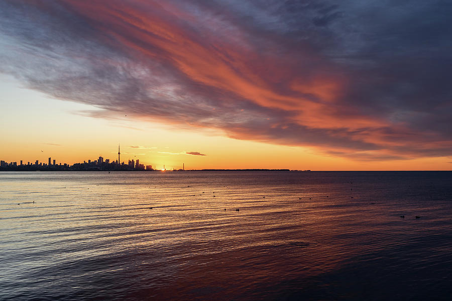 Emerging Sun - Dramatic Cloudscape Over Torontos Skyline Photograph