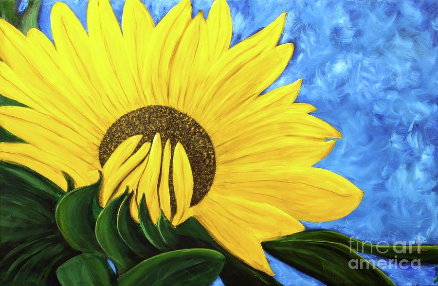 Emerging Sunflower Painting by Patrick Dablow