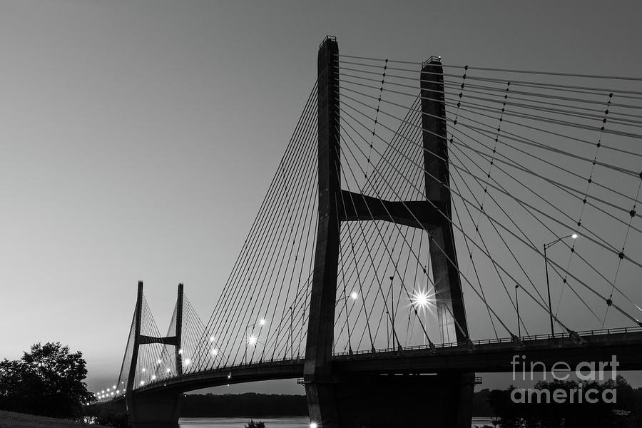 Emerson Bridge Dawn Of The Day Grayscale Photograph by Jennifer White