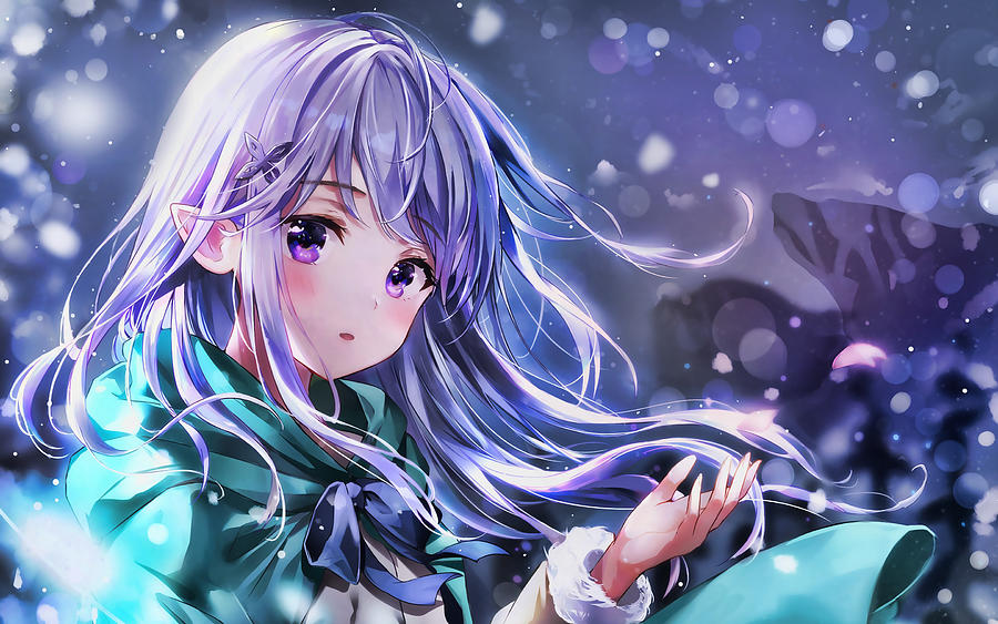 Emilia winter manga Re Zero girl with violet hair Re Zero characters Re ...