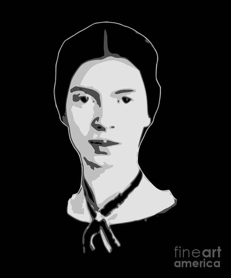 Emily Dickinson Black And White Digital Art By Filip Schpindel Pixels 4849