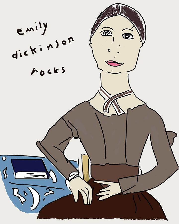 Emily Dickinson Rocks Drawing by Ashley Rice
