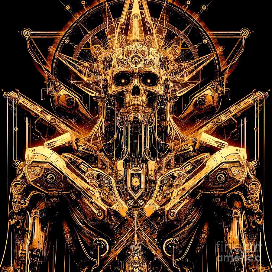 Cosmic Intelligence Digital Art - Emissary of Eternal Algorithms by Alejandro Izaskun