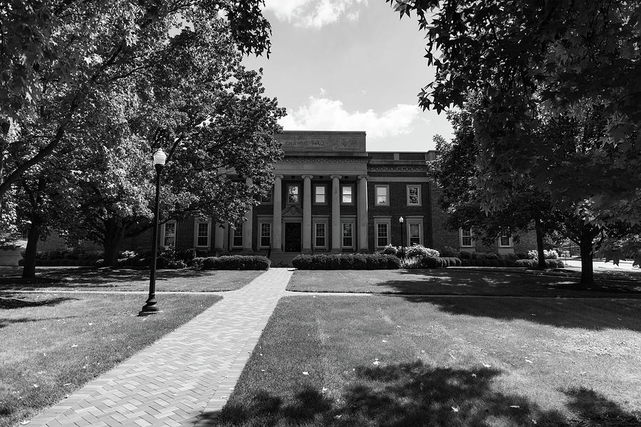 Emmanuel Hall at the University of Dayton in black and white Photograph by Eldon McGraw