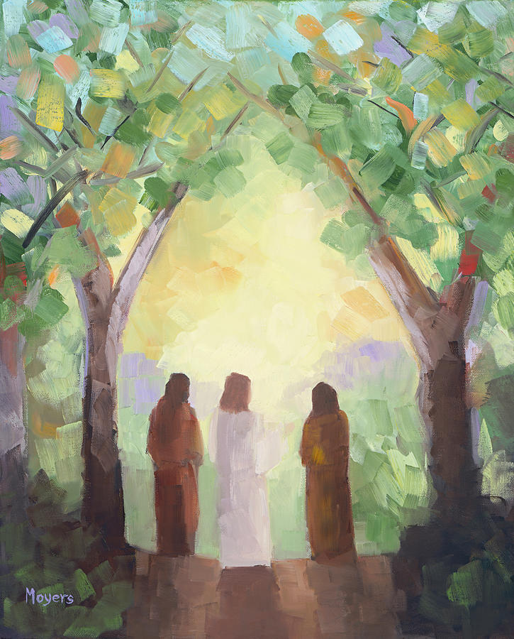 Easter Painting - Emmaus Road by Mike Moyers