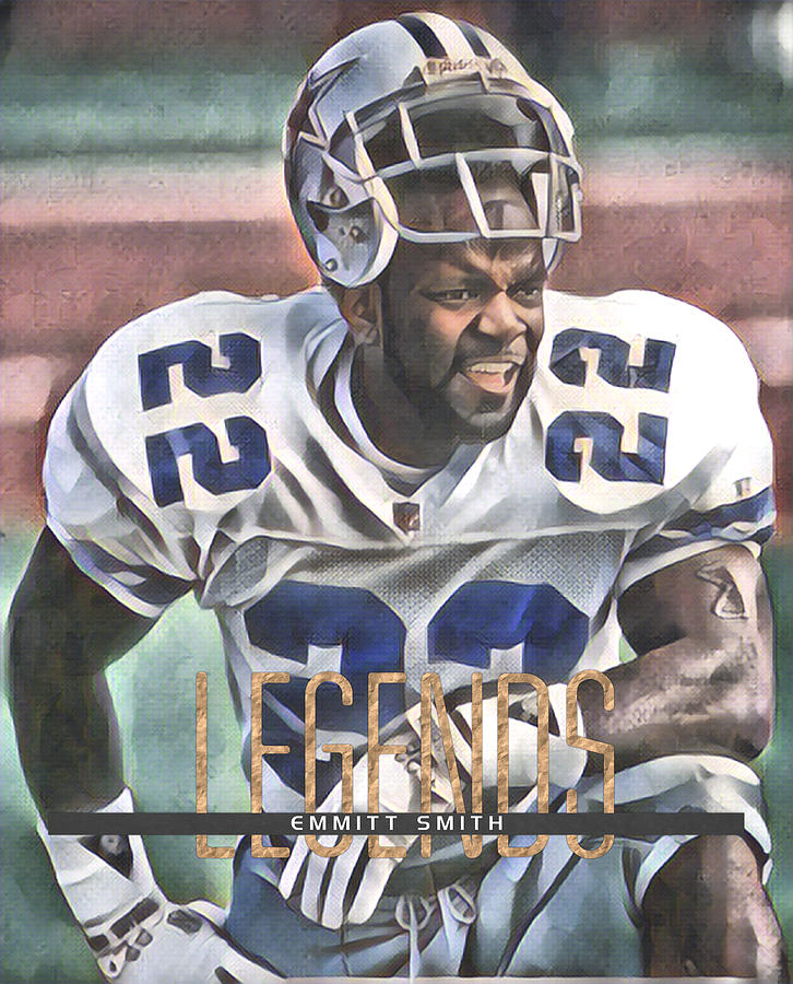 Emmitt Smith Dallas Cowboys Oil Art Art Print by Joe Hamilton