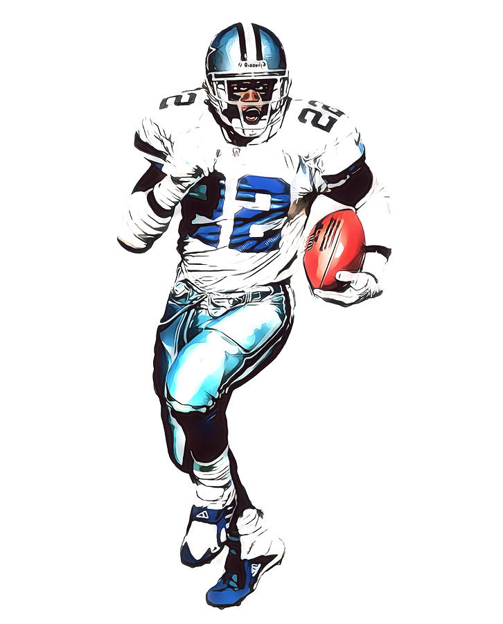 Emmitt Smith Dallas Cowboys Watercolor Strokes Pixel Art 500 Mixed