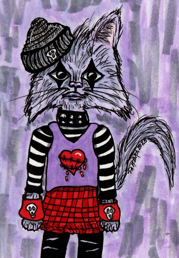 Emo Kitty Cat Painting by Tambra Wilcox Fine Art America