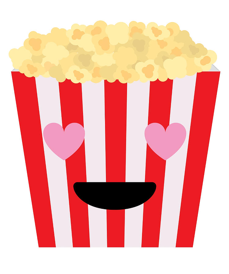 Emoji Popcorn Heart and Love Eyes Poster 70s Painting by Nick Taylor ...