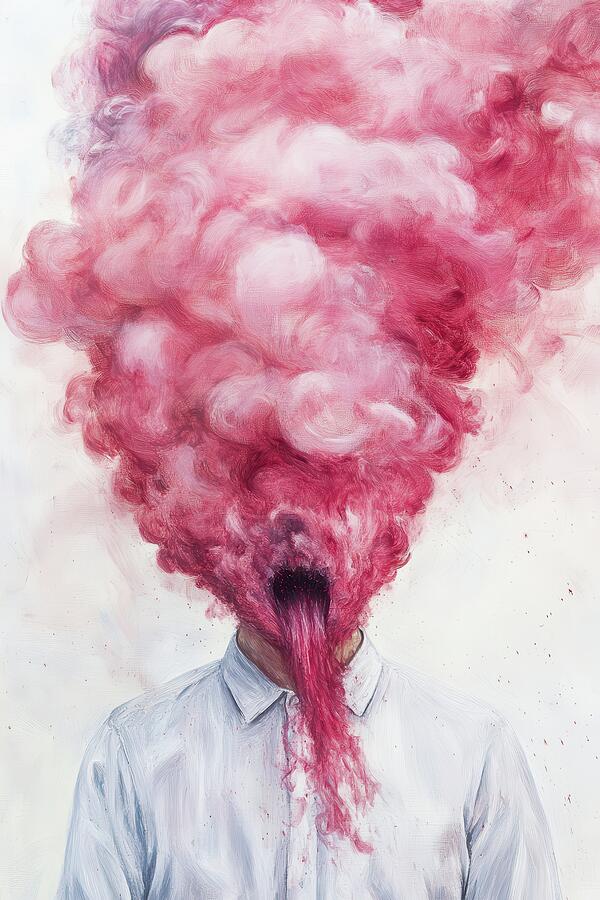 Emotion Eruption - Surreal Portrait with Red Smoke Digital Art by Matthias Hauser Emotion Eruption - Surreal Portrait with Red Smoke Digital Art by Matthias Hauser