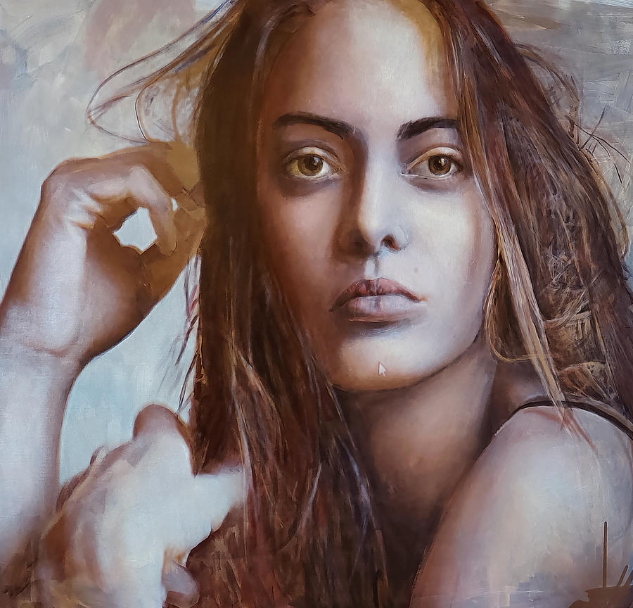 Portrait Painting - Emotions by Viola Maisura