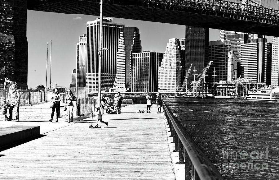 Empire Fulton Ferry Boardwalk Infrared in New York City Photograph by John Rizzuto