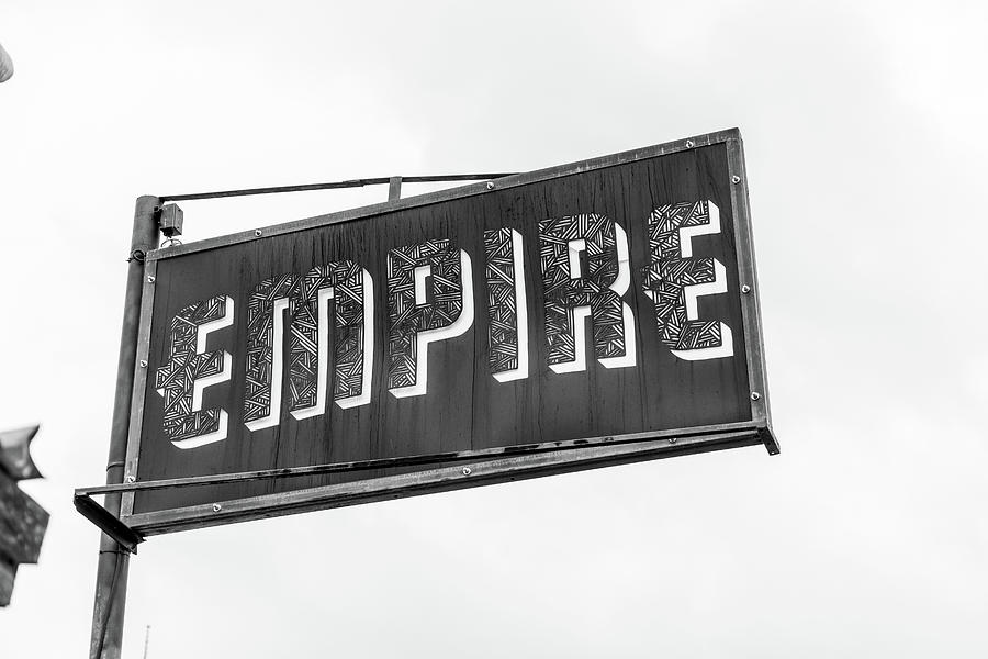 Empire sign Black and White Austin Photograph by John McGraw