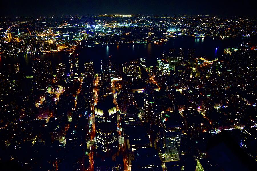 Manhattan-East River-Queens@night view II Photograph by Bnte Creations