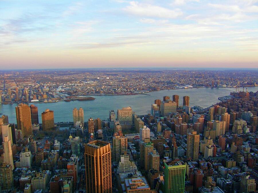 Aerial view Manhattan Brooklyn Photograph by Bnte Creations